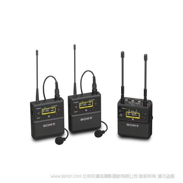 索尼 UWP-D27 一拖二 B40x2,P41Dx1 無線腰包式麥克風套件,帶腰包式發(fā)射器、2 通道便攜式接收器、領(lǐng)夾式麥克風和配件