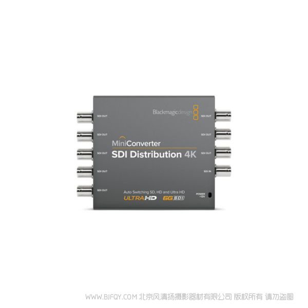 BMD Mini Converter SDI Distribution 4K 一路SDI信號轉(zhuǎn)為8路時鐘恢復(fù)SDI輸出，自適應(yīng)SD-SDI、HD-SDI、3G-SDI和6G-SDI