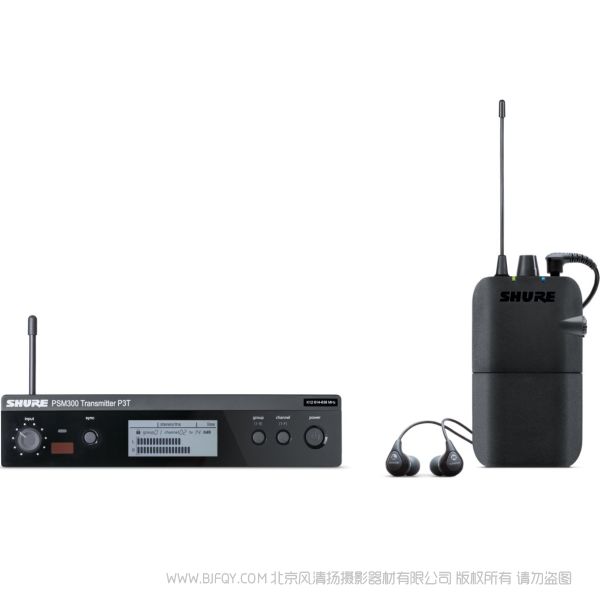 SHURE 舒爾 P3TR112GR PSM 300 系統，帶SE112 隔音耳機 單人演奏 耳返 一拖一